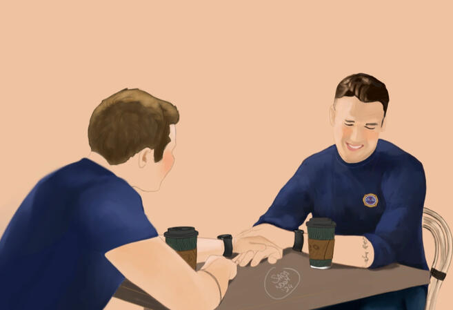 Coffee date after duty